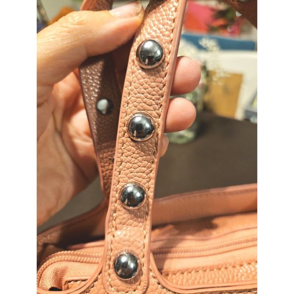 VGC rare, dusky pink studded handbag, fantastic condition inside & out, w. strap - Picture 7 of 16